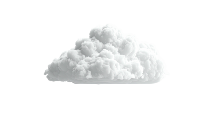 Fluffy white cloud isolated on a stark black background