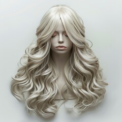 Fototapeta premium Stylish wig is worn on the heads of mannequins.