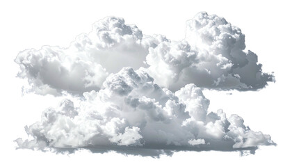 Cumulus clouds, fluffy and white, isolated on black