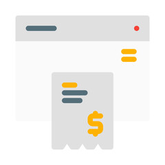 invoice.  This is a vector single icon with a flat style. Suitable for any purpose, such as website design, mobile app design, logo design, pattern design, etc.