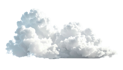 Fluffy, cumulus cloud, light and white, isolated against black