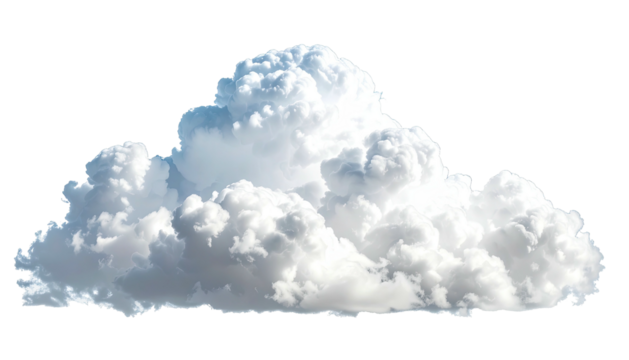 Single isolated fluffy cumulus cloud against a dark background