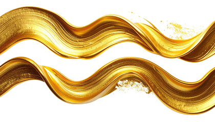 Swirling golden brushstrokes against a black background