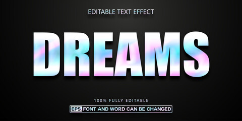 Dream gradient text effect, editable holographic modern typography style