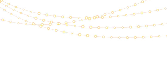 PNG Christmas lights with glowing bulbs for holiday cards and banners overlay background	
