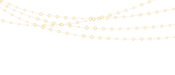 PNG Christmas lights with glowing bulbs for holiday cards and banners overlay background	
