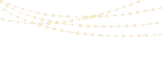 Gardinen Musik PNG Christmas lights with glowing bulbs for holiday cards and banners overlay background    © David