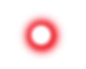 Soft glowing red  ring light on white background creating abstract circular blur effect. Minimal luminous halo design ideal for digital art, futuristic texture, and modern visual concepts.