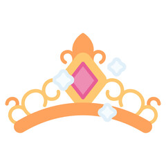 Princess Tiara vector icon. Jewelry icon flat style. perfect use for logo, presentation, website, and more. modern icon design color style © Taufik Ramadhan