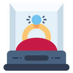 Ring In The Display Case vector icon. Jewelry icon flat style. perfect use for logo, presentation, website, and more. modern icon design color style