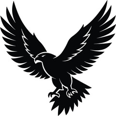 Flying eagle vector illustration silhouette