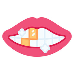 Gold Teeth vector icon. Jewelry icon flat style. perfect use for logo, presentation, website, and more. modern icon design color style