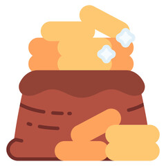 Gold Bag vector icon. Jewelry icon flat style. perfect use for logo, presentation, website, and more. modern icon design color style