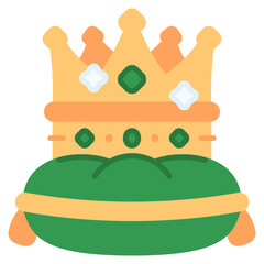 Crown King In Pillow vector icon. Jewelry icon flat style. perfect use for logo, presentation, website, and more. modern icon design color style