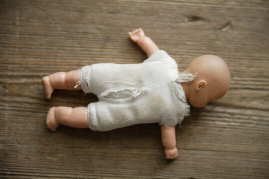 Germany, Bavaria, Doll on wooden floor
