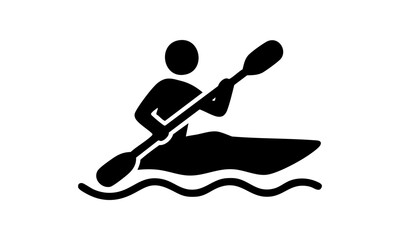 Kajak-Icon &ndash; Rudern, Kanu- und Outdoor-Sport-Symbol, einfaches Wasseraktivit&auml;ts-Vektorpiktogramm