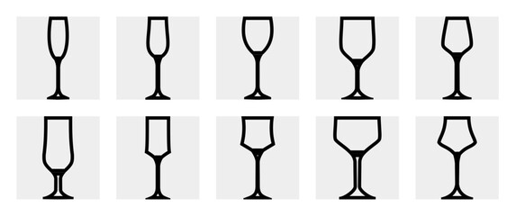 ワイングラスアイコンセット
