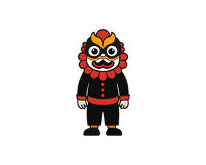 Lion dance performer vector illustration isolated on white background