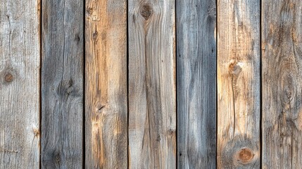 Naklejka premium Reclaimed wood surface weathered vertical planks natural grain texture rustic barn boards gray brown aged patina authentic vintage lumber background