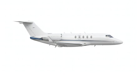 Clean Studio Shot of Private Jet Aircraft on White Background