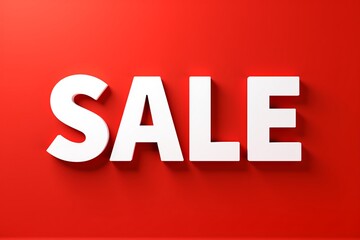 Bold white "SALE" letters on a vibrant red background, designed to grab attention and convey urgency or discount offers.