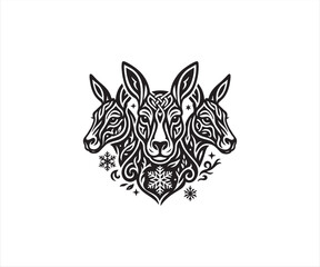 Horse Tribal Head Vector Design