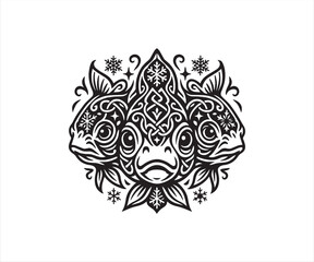 Tribal Fish Mandala Vector Tattoo