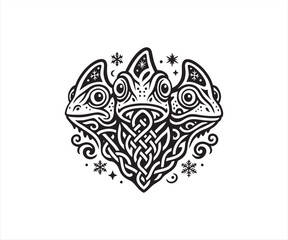 Ornamental Heart Mandala Tattoo Vector