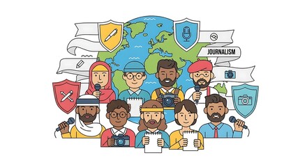 Journalism global diverse team