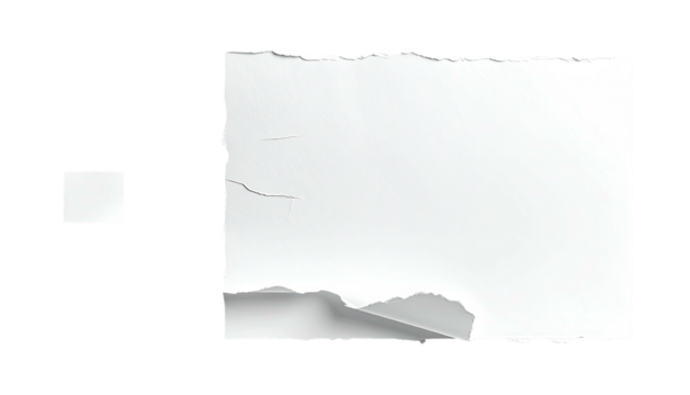 Two white paper elements isolated on black