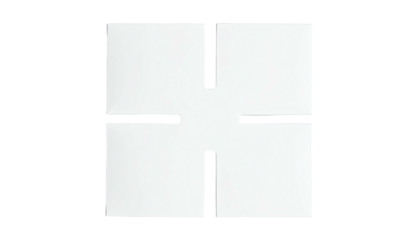 Square divided into four sections by thin white lines