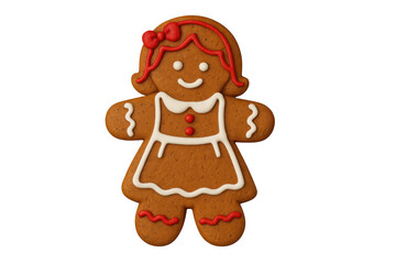Gingerbread woman cookie symbolizing holiday season baking joy, decorating sweet festive treats, celebrating christmas traditions