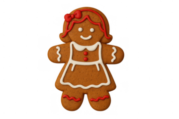 Gingerbread woman cookie symbolizing holiday season baking joy, decorating sweet festive treats, celebrating christmas traditions