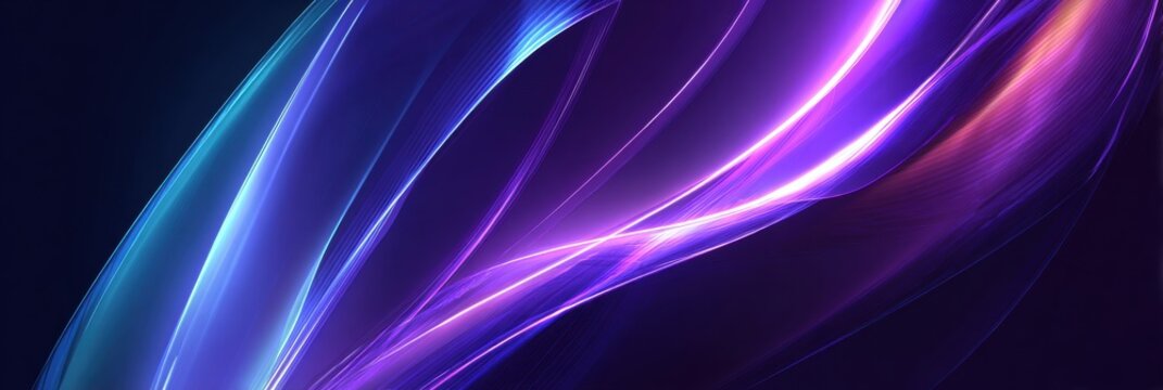 Colorful Abstract Waves Flowing Smoothly in a Digital Art Composition at Night
