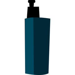 Abstract Teal And Black Geometric Shape With A Top Accent On A White Background Represents A Stylized Object Or Symbol With Clean Lines And Minimalist Design