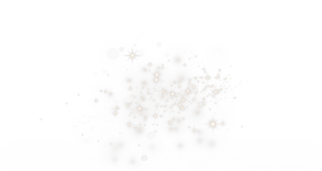 Soft glowing png overlay with sparkling stars and light particles on a white background, perfect for enhancing designs and creating magical atmospheres in various projects