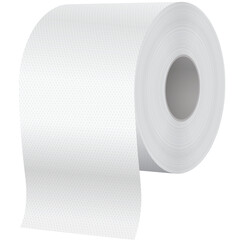 White Toilet Paper Roll With Perforated Texture On A Transparent Background Isolated Clean Hygiene Product