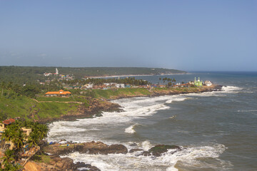Rugged Kerala Coastline : Crashing Waves, a Green Mosque, and a White Church
