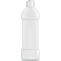 White Plastic Bottle With White Pump Dispenser Lid Isolated On White Background With Subtle Shadows And Highlights Reflecting A Clean Product Packaging Design