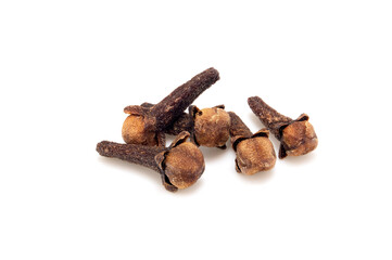 Organic Dried Clove Spice Macro Closeup on Clean White Background