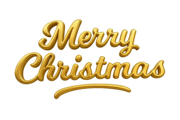 Golden merry christmas text in elegant calligraphy script, perfect for winter holiday greeting cards and festive designs