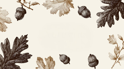 A decorative autumn-themed illustration featuring leaves and acorns, with the text "Hello Autumn" prominently displayed in the center.