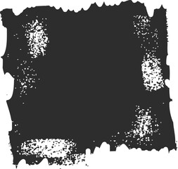 Grunge ink rectangle and square paint border with rough edges. Text box, sketch dirty line, splash