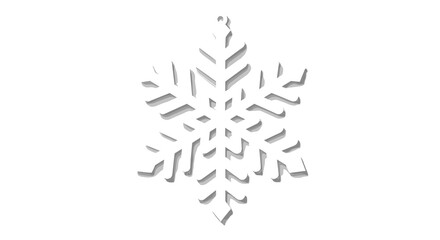 Snowflake paper ornament in white for Christmas and New Year  