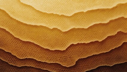 Abstract background of layered torn paper in earth tones.