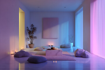Calming Pastel Meditation Room for Tranquility Apps