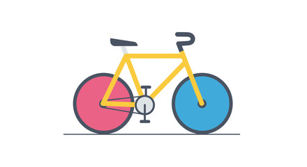 Fototapeta premium Vibrant Bicycle Illustration in Minimalist Style with Bold Colors and Clean Lines