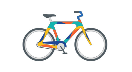 Fototapeta premium Vibrant bicycle artwork showcasing abstract splashes of color in vector style illustration
