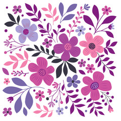 Flowers bouquet. Vector illustration.	
