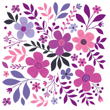 Flowers bouquet. Vector illustration.	